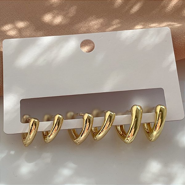 BRINCO KIT ARGOLINHAS LISAS LILLY BIJU