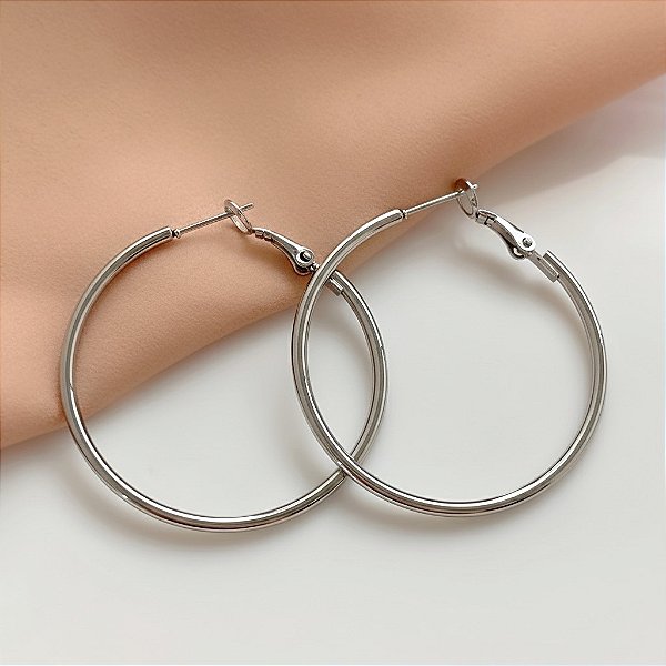 BRINCO ARGOLA CLÁSSICA P FECHO ENCAIXE AÇO 316L⭐️