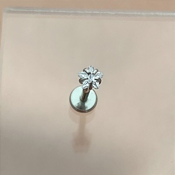 PIERCING CARTILAGEM PONTO DE LUZ ESTRELA ZIRCÔNIA 8MM HASTE AÇO 316L FOLHEADO A RÓDIO SEMIJOIA PARA ATUALIZAÇÃO⭐️