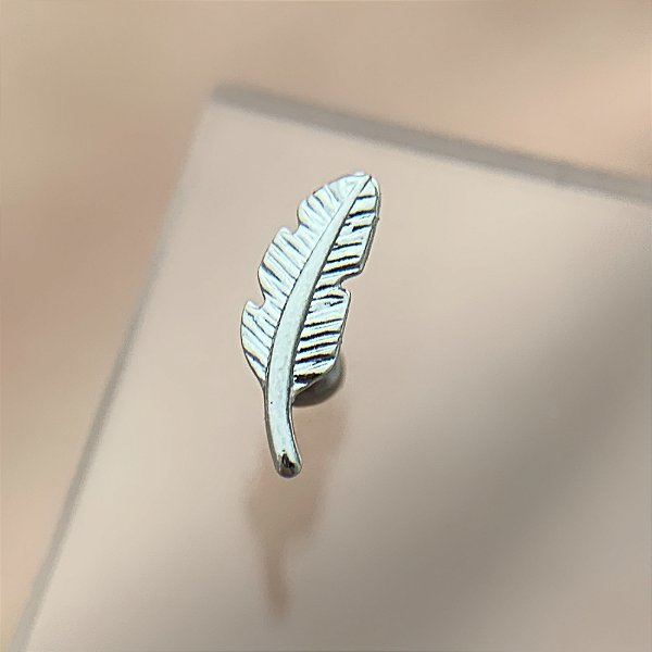 PIERCING CARTILAGEM PENA 6MM HASTE AÇO 316L FOLHEADO A RÓDIO SEMIJOIA PARA ATUALIZAÇÃO⭐️