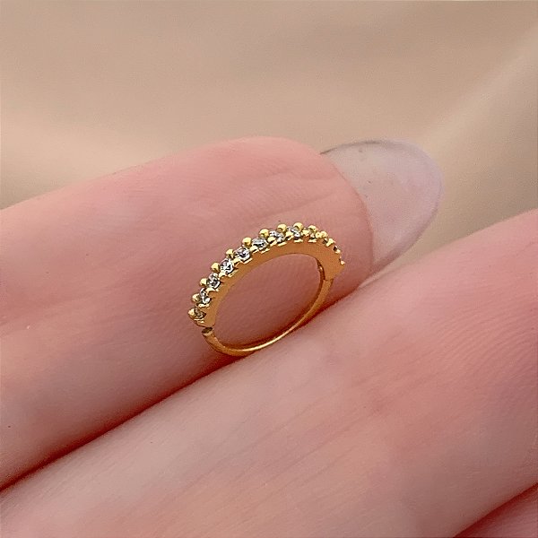 PIERCING NARIZ ARGOLINHA ZIRCÔNIAS 6MM FOLHEADO A OURO 18K SEMIJOIA PARA ATUALIZAÇÃO⭐️