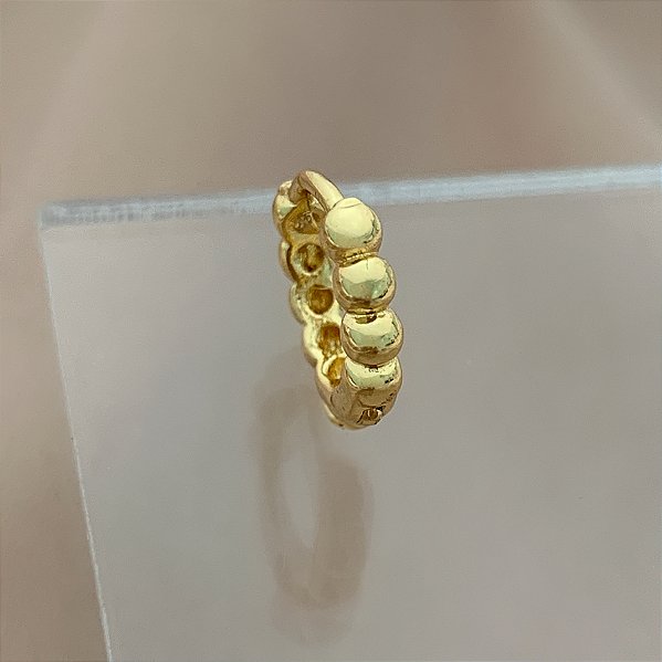 PIERCING CARTILAGEM ARGOLINHA FILEIRAS BOLINHAS 8MM AÇO 316L FOLHEADO A OURO 18K SEMIJOIA PARA ATUALIZAÇÃO⭐️
