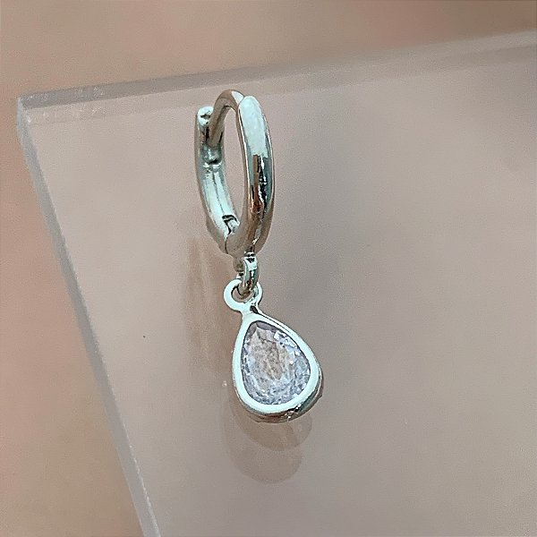 PIERCING CARTILAGEM ARGOLINHA PINGENTE GOTA 7MM AÇO 316L FOLHEADO A RÓDIO SEMIJOIA PARA ATUALIZAÇÃO⭐️