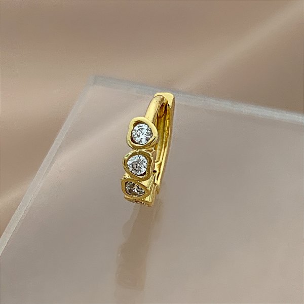 PIERCING CARTILAGEM ARGOLINHA FILEIRAS CORAÇÕES ZIRCÔNIAS 7MM AÇO 316L FOLHEADO A OURO 18K SEMIJOIA PARA ATUALIZAÇÃO⭐️