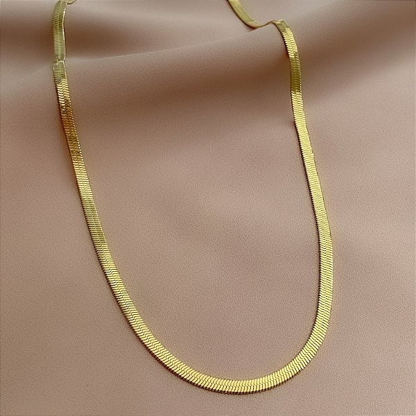 COLAR FITA FINA P 3MM DOURADO AÇO 316L⭐️