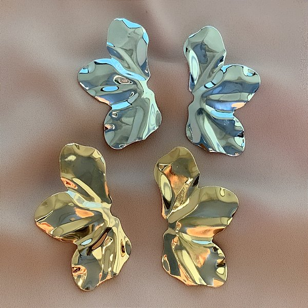 BRINCO MEIA FLOR LISA BIJU