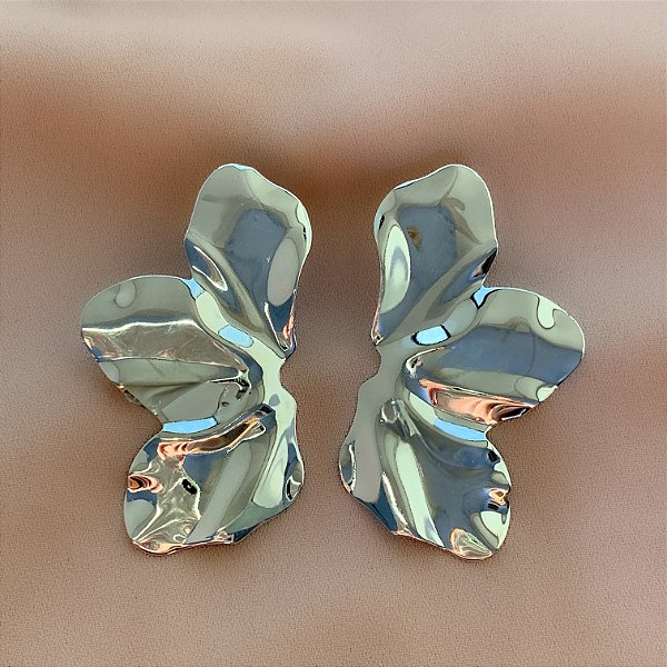 BRINCO MEIA FLOR LISA BIJU