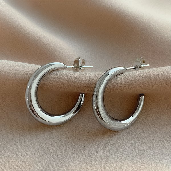 BRINCO ARGOLA MEIA LUA FINA AÇO 316L⭐️