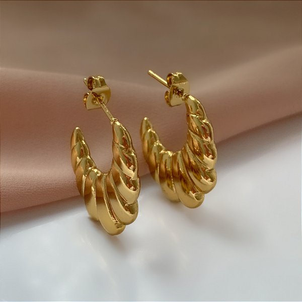 BRINCO ARGOLA GOMINHOS DOURADO AÇO 316L⭐️