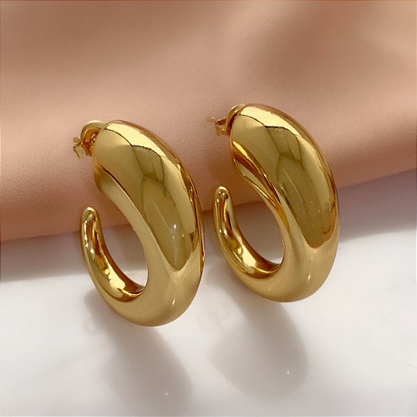 BRINCO ARGOLA FIO AFUNILADO G DOURADO AÇO 316L⭐️