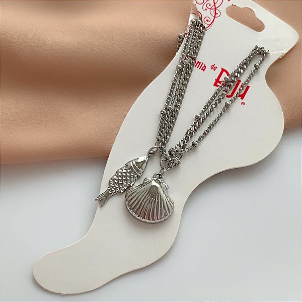 TORNOZELEIRA CORRENTE TRIPLA MAR AÇO 316L⭐️