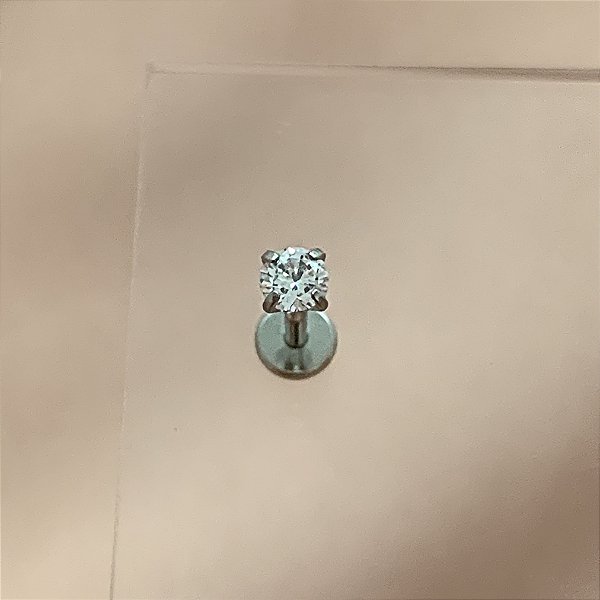 PIERCING CARTILAGEM PONTO DE LUZ ZIRCÔNIA 6MM HASTE AÇO 316L FOLHEADO A RÓDIO SEMIJOIA PARA ATUALIZAÇÃO⭐️