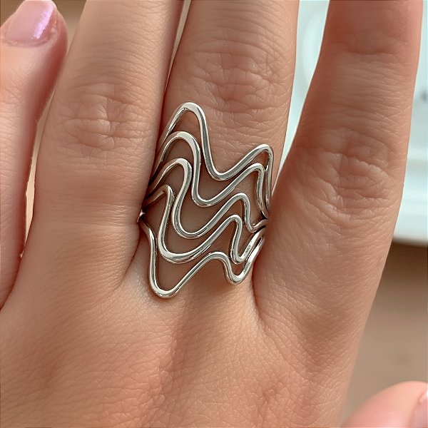 ANEL REGULÁVEL FIOS ONDULADOS AÇO 316L⭐️