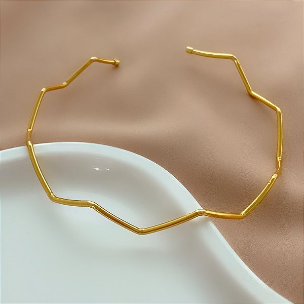 BRACELETE FIO ZIG-ZAG FOLHEADO A OURO 18K⭐️