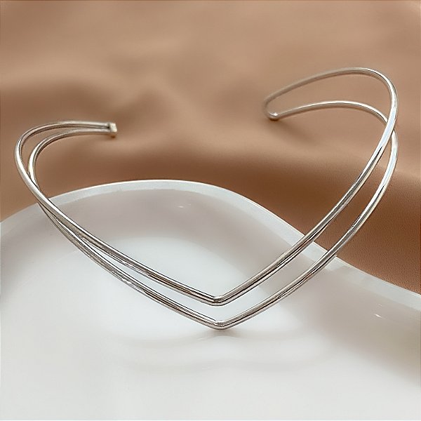 BRACELETE FIO DUPLO "V" FOLHEADO A PRATA⭐️