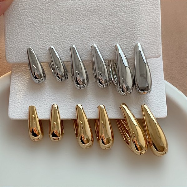 BRINCO KIT ARGOLINHAS GOTAS LISAS ANA BIJU