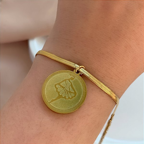 PULSEIRA FITA FINA BAILARINA DOURADO AÇO 316L⭐️