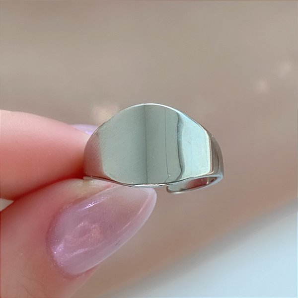 ANEL REGULÁVEL LISO ACHATADO AÇO 316L⭐️