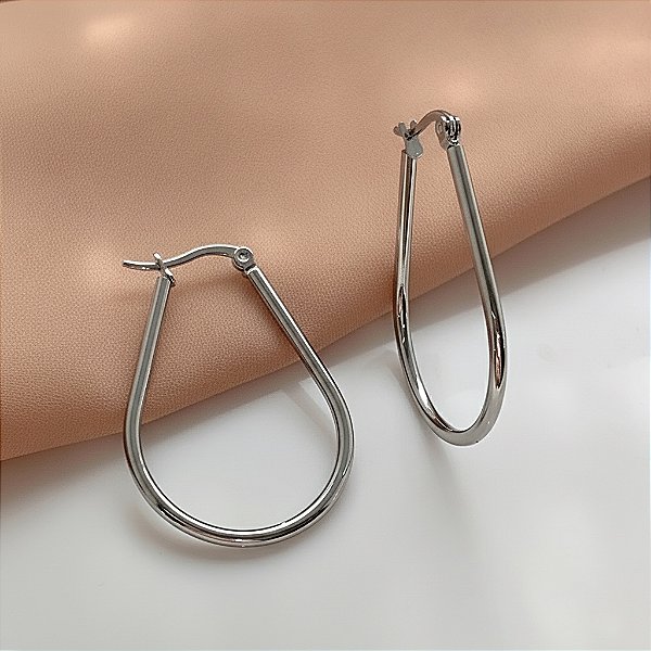 BRINCO ARGOLA GOTA FINA FECHO ITALIANO AÇO 316L⭐️