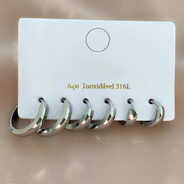 BRINCO KIT ARGOLINHAS DIVERSAS RETAS AÇO 316L⭐️