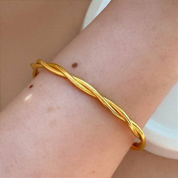 PULSEIRA FIO ENTRELAÇADO FOLHEADO A OURO 18K⭐️