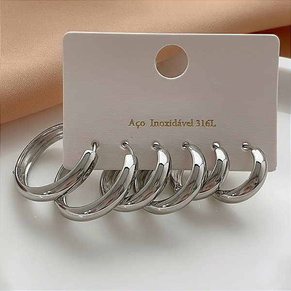 BRINCO KIT ARGOLINHAS BOLEADAS AÇO 316L⭐️
