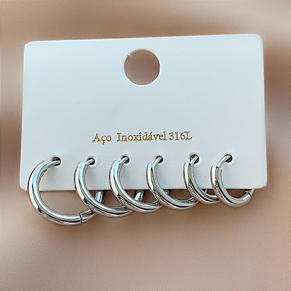 BRINCO KIT ARGOLINHAS FINAS P AÇO 316L⭐️