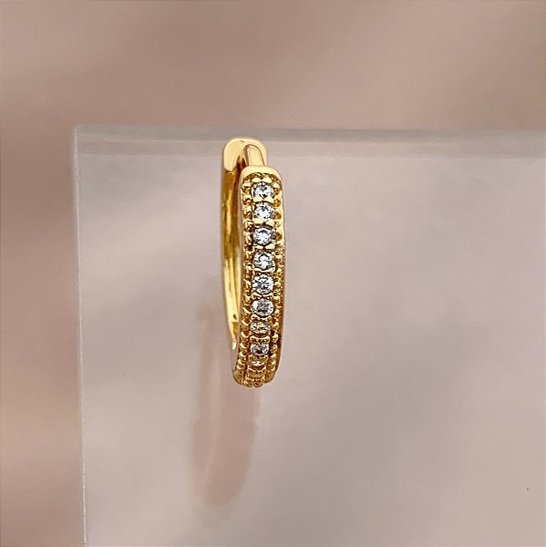 PIERCING CONCH / CARTILAGEM ARGOLA ZIRCÔNIAS CRAVEJADAS 8MM AÇO 316L FOLHEADO A OURO 18K SEMIJOIA PARA ATUALIZAÇÃO⭐️