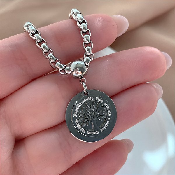 PULSEIRA CORRENTE GROSSA ÁRVORE DA VIDA AÇO 316L⭐️