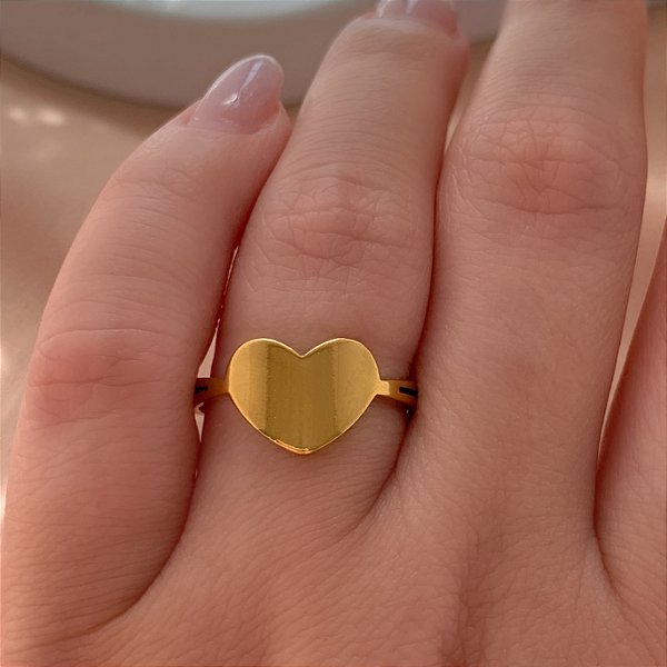 ANEL LOVE DOURADO AÇO 316L⭐️