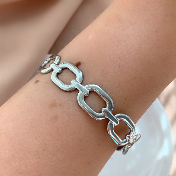 PULSEIRA / BRACELETE ELOS BOLEADOS AÇO 316L⭐️