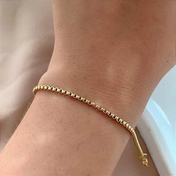 PULSEIRA CORRENTE VENEZIANA SEM EXTENSOR DOURADO AÇO 316L⭐️
