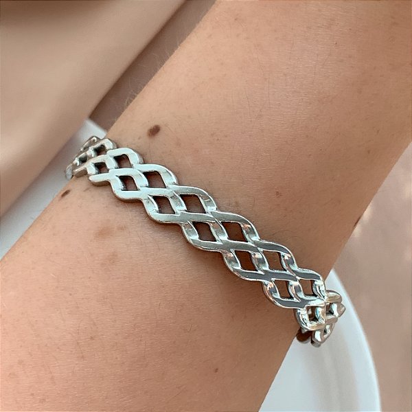 PULSEIRA / BRACELETE FIOS ONDULADOS DELICADOS AÇO 316L⭐️
