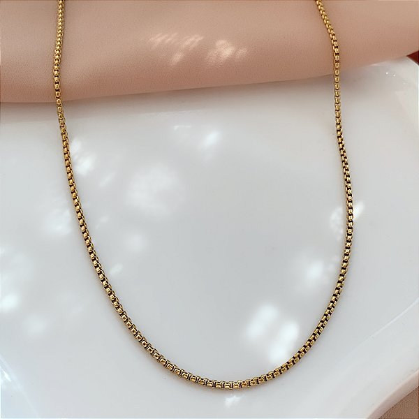 COLAR LONGO CORRENTE VENEZIANA SEM EXTENSOR DOURADO AÇO 316L⭐️