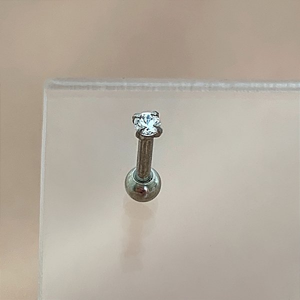 PIERCING TRÁGUS / CARTILAGEM PONTO DE LUZ P 6MM AÇO 316L FOLHEADO A RÓDIO SEMIJOIA PARA ATUALIZAÇÃO⭐️