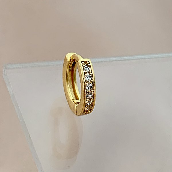 PIERCING CARTILAGEM ARGOLINHA ZIRCÔNIAS 7MM AÇO 316L FOLHEADO A OURO 18K SEMIJOIA PARA ATUALIZAÇÃO⭐️