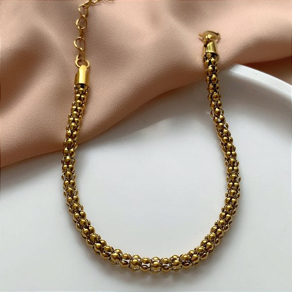 PULSEIRA CORRENTE GROSSA DOURADO AÇO 316L⭐️