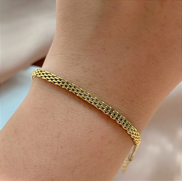 PULSEIRA CORRENTE CORREIA FINA DOURADO AÇO 316L⭐️