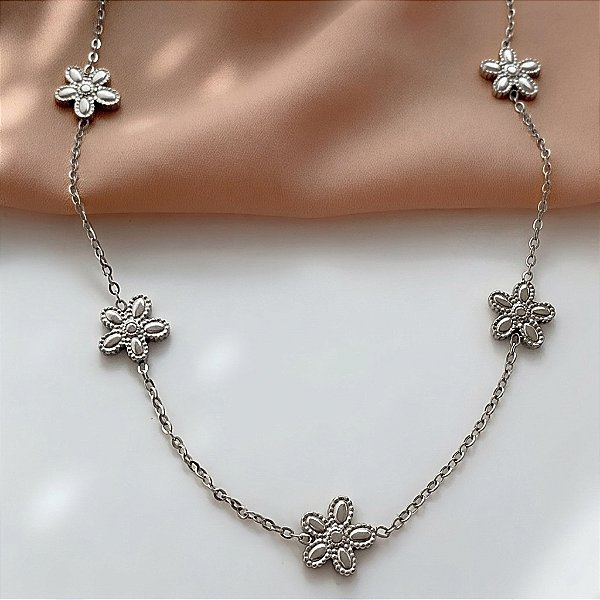 COLAR MARGARIDAS AÇO 316L⭐️