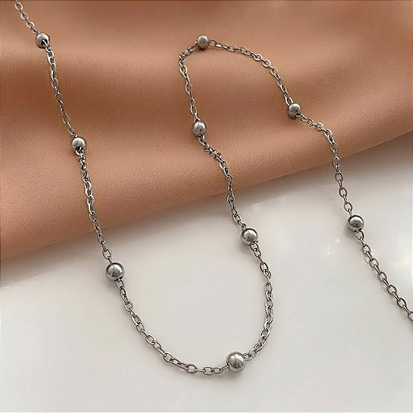 COLAR CORRENTE BOLINHAS AÇO 316L⭐️