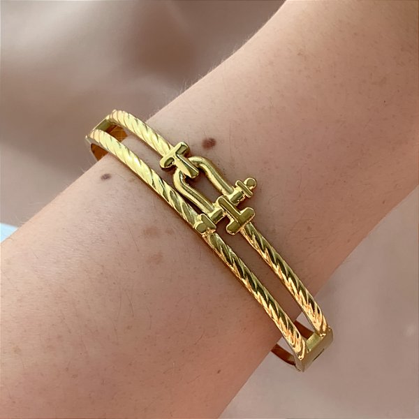 PULSEIRA / BRACELETE FECHADURA DOURADO AÇO 316L⭐️