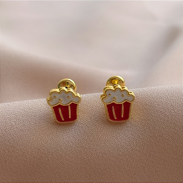 BRINCO BALDINHO DE PIPOCA TARRAXA BABY FOLHEADO A OURO 18K⭐