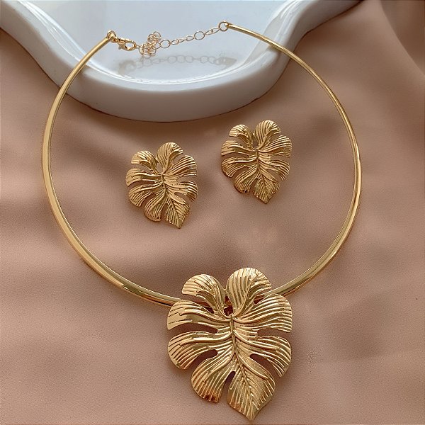 COLAR E BRINCO KIT ARO COSTELA DE ADÃO BIJU