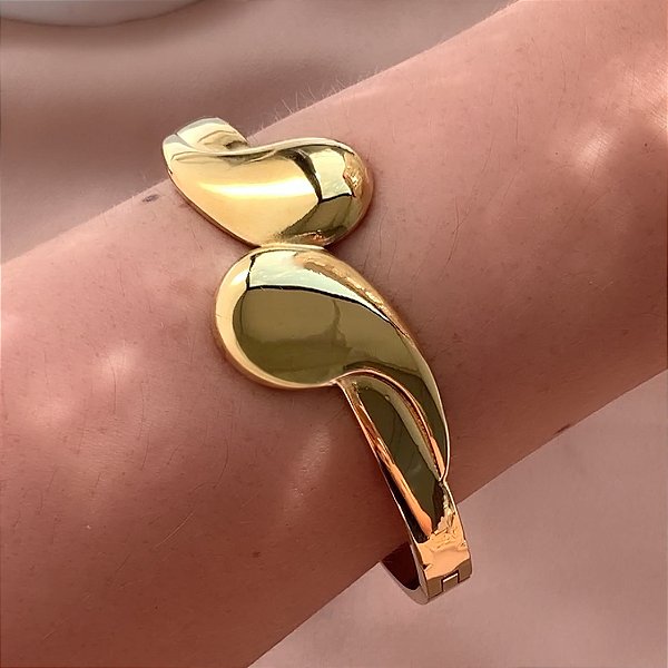 PULSEIRA / BRACELETE VÍRGULAS DOURADO AÇO 316L⭐️