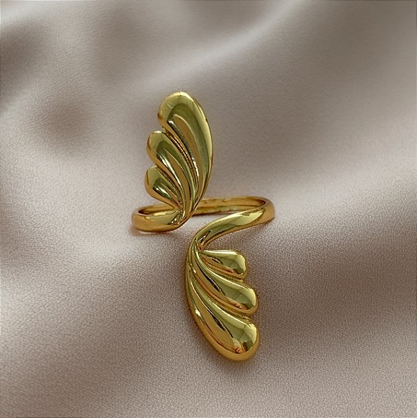 ANEL REGULÁVEL GOTAS CONTRÁRIAS DOURADO AÇO 316L⭐️