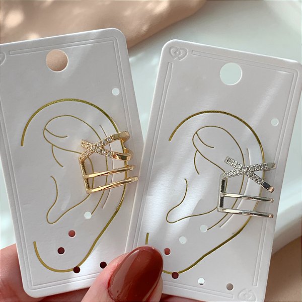 PIERCING FAKE FIOS LISOS E CRUZADOS ZIRCÔNIAS BIJU