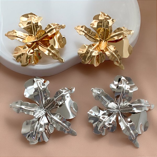 BRINCO MAXI FLOR PÉTALAS LONGAS BIJU