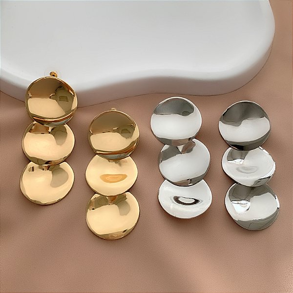 BRINCO COMPRIDO PLACAS REDONDAS LISAS BIJU