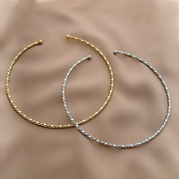 COLAR CHOKER ARO TORCIDO BIJU