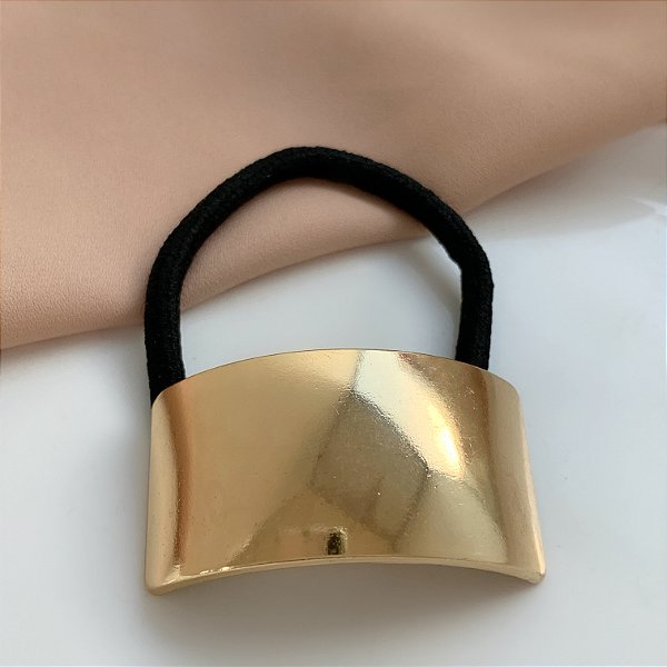 ELÁSTICO EAR CUFF RETANGULAR LISA METAL DOURADO